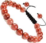 MASSIVE BEADS Natural Healing Power Gemstone Crystal Beads Unisex Adjustable Macrame Bracelets 8mm